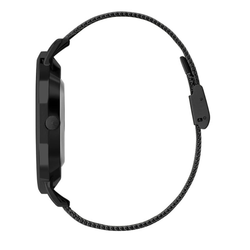 Relógio Montvare Minimalista All Black Pulseira Malha de Aço 40mm