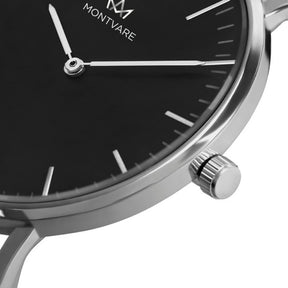 Relógio Montvare Silver Pulseira De Couro 40mm