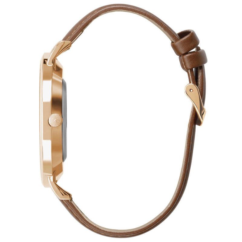Relógio Montvare Gold Pulseira de Couro 40mm