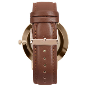 Relógio Montvare Gold Pulseira de Couro 40mm