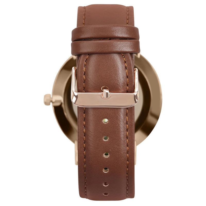 Relógio Montvare Gold Pulseira de Couro 40mm